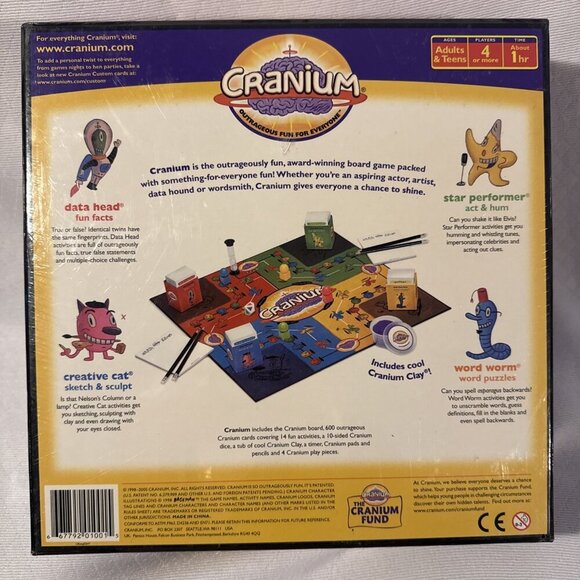 Cranium The Game 4 Your Whole Brain 1998 Outrageous Game Board - 3027950 - Picture 6 of 6